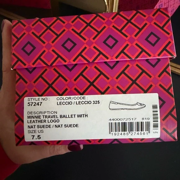 Tory Burch Minnie Travel Suede Green Flats - Picture 8 of 8